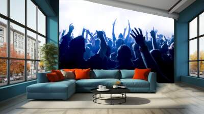 cheering crowd at concert Wall mural