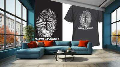 Christian bible verse t shirt design illustration vector Wall mural