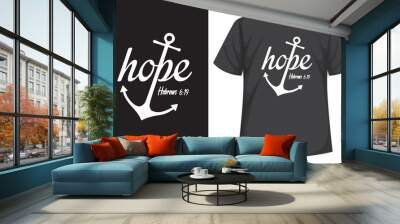 Christian bible verse t shirt design illustration vector Wall mural