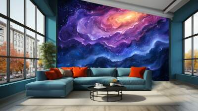 a colorful cloud in space Wall mural