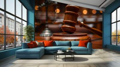 a gavel on a stand Wall mural