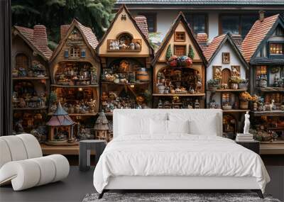 a group of houses on a table

 Wall mural