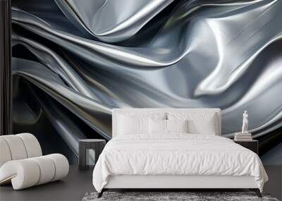 shiny chrome silver background
 Wall mural