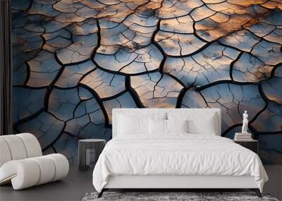 wood textur etexture on dry land
 Wall mural