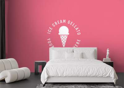 ice cream logo vector icon illustration Wall mural