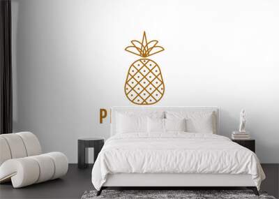 pineapple logo vector icon illustration Wall mural