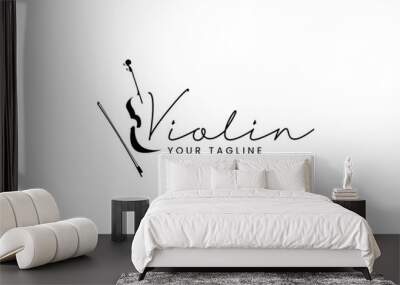 violin logo vector icon illustration Wall mural