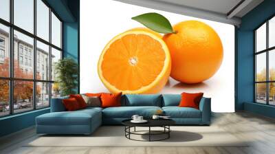 Orange isolated in white background Wall mural