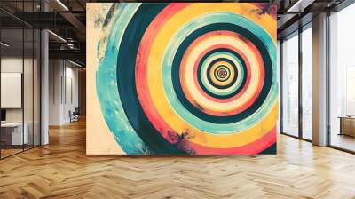 Circle background for a retro design. It blurred a full-color vintage background. Wall mural