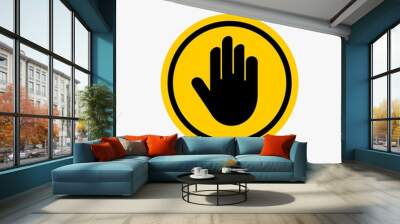 Hand stop warning sign icon design vector Wall mural