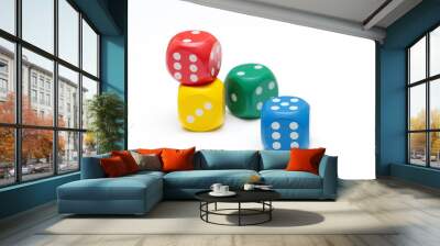 Dice concept for business risk, chance, good luck or gambling Wall mural