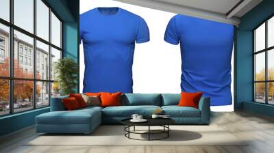 blank blue t shirt template used for your design isolated on white background Wall mural