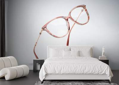 Female glasses in flying isolated on white background. Concept Wall mural