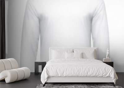 White sweatshirt mockup. Pullover long sleeve, clipping path, isolated on white background. Template sweatshirt mens front for design and print Wall mural