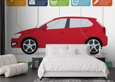 car infographic Wall mural