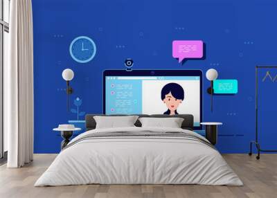 Video chat concept Wall mural