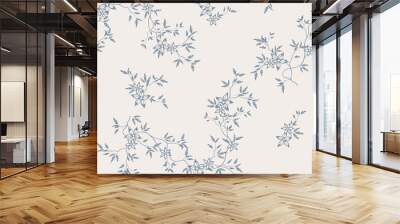 seamless pattern of flowers, branches and leaves Wall mural