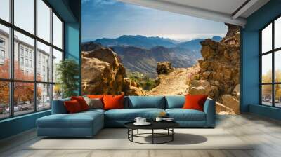 beautiful landscape of the volcanic island of gran canaria Wall mural