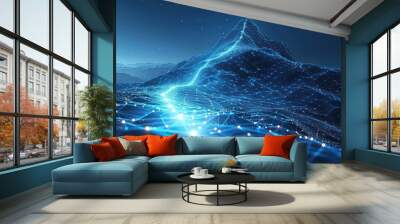 Abstract mountain with a path to the top Wall mural