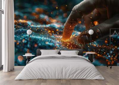 The human hand puts the final part of the image. Wall mural