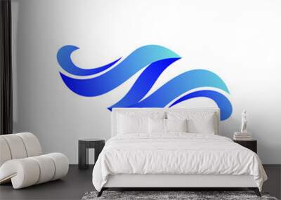 Letter n waves logo design Wall mural