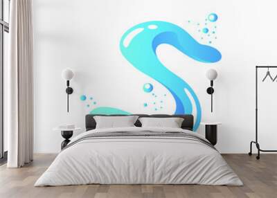 Letter s liquid logo design Wall mural