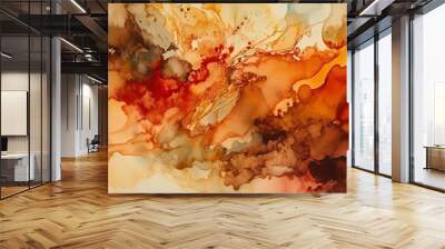 - Abstract watercolor background.Ink in water 2, wall dekoration. generative ai Wall mural