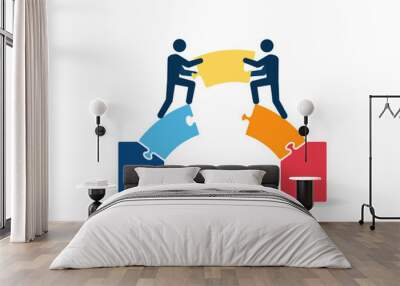 Bridging the gap puzzle image. Clipart image Wall mural