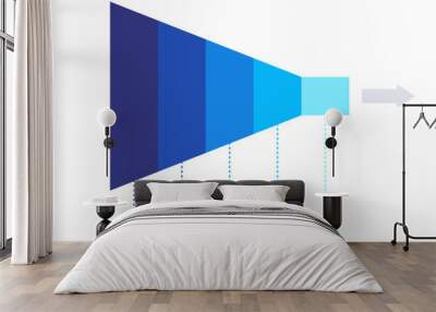 Horizontal funnel diagram. Clipart image Wall mural