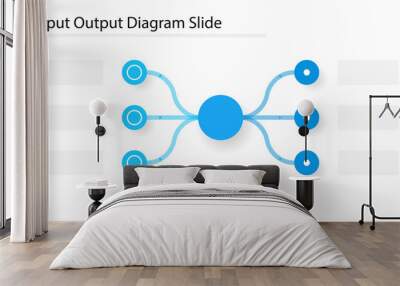 Input Output diagram with circle slide template. Clipart image Wall mural