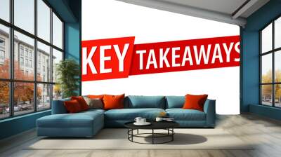 Key takeaways take home message. Clipart image isolated on white background Wall mural