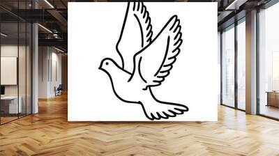 Pigeon outline icon. Clipart image isolated on white background Wall mural