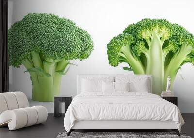 A broccoli fresh vegetable, isolated on a transparent background, PNG Wall mural