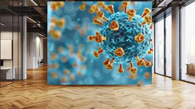 A new way to avoid Coronavirus transmission. COVID-19, dangerous virus modern illustration. Wall mural