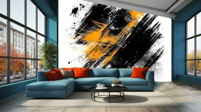 Abstract digital background in black and inky style Wall mural