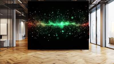 An abstract luxury christmas background with bokeh effects and sparkling greens. Wall mural