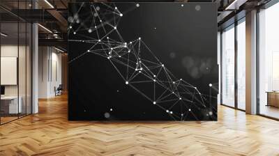 Business wallpaper with three triangles. Polygonal space with dots and lines. Digital background. Wall mural