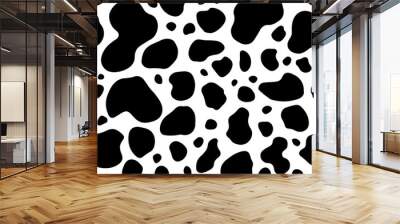 cow texture pattern repeated seamless brown and white lactic chocolate animal jungle print spot skin fur milk day Wall mural