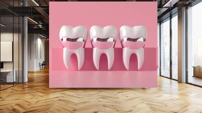 Dental concept animation of amalgam restoration. Medically accurate 3D animation Wall mural