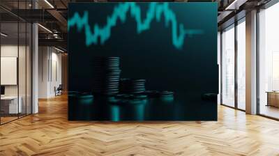 Exchange chart money on investment business background of growth currency trade graph profit analysis or marketing strategy for digital economic technology. Wall mural