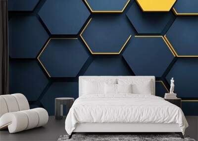 Geometric abstract design with colorful hexagons Wall mural