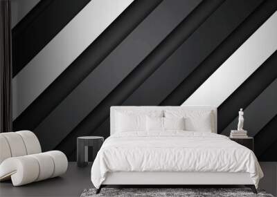 Grey and white geometric smooth background design with abstract geometric shapes Wall mural