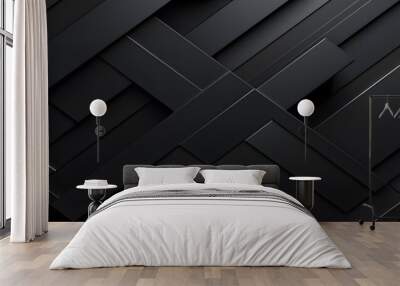 Abstract diamond geometry black background, wallpaper. Wall mural