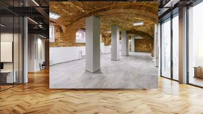 Empty rooms in modern and old style with a vaulted ceiling made of clay brick Wall mural