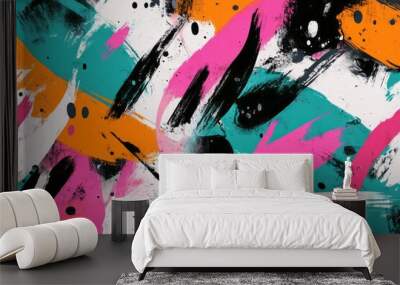 The Dynamic Symphony of Vibrant Colors and Bold Brushstrokes Wall mural