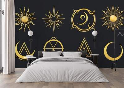 In this collection you will find symbols from occultism, alchemy, and astrology, as well as sacred and mystical emblems such as the Masonic pyramid, Egyptian ankh cross, and the magic eye. Wall mural