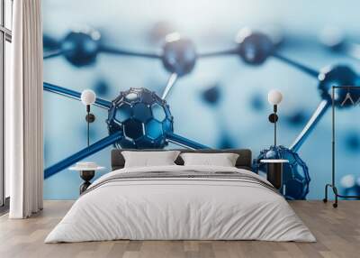 Innovative nanotechnology concept photography highlighting microscopic atoms and molecules revolutionizing modern materials and processes Wall mural