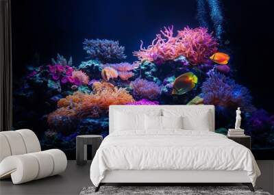 It is most beautiful to have a saltwater coral reef aquarium at home Wall mural