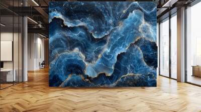 Luxury black marble blue pattern for ceramic kitchen light white tile background stone wall granite floor natural seamless style vintage for interior decoration. Wall mural