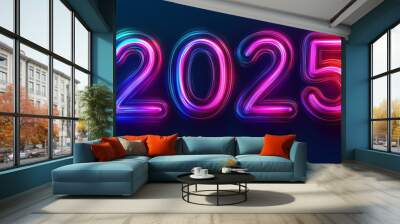 New Year's Eve Celebration 2025, sparkling bold typography Wall mural